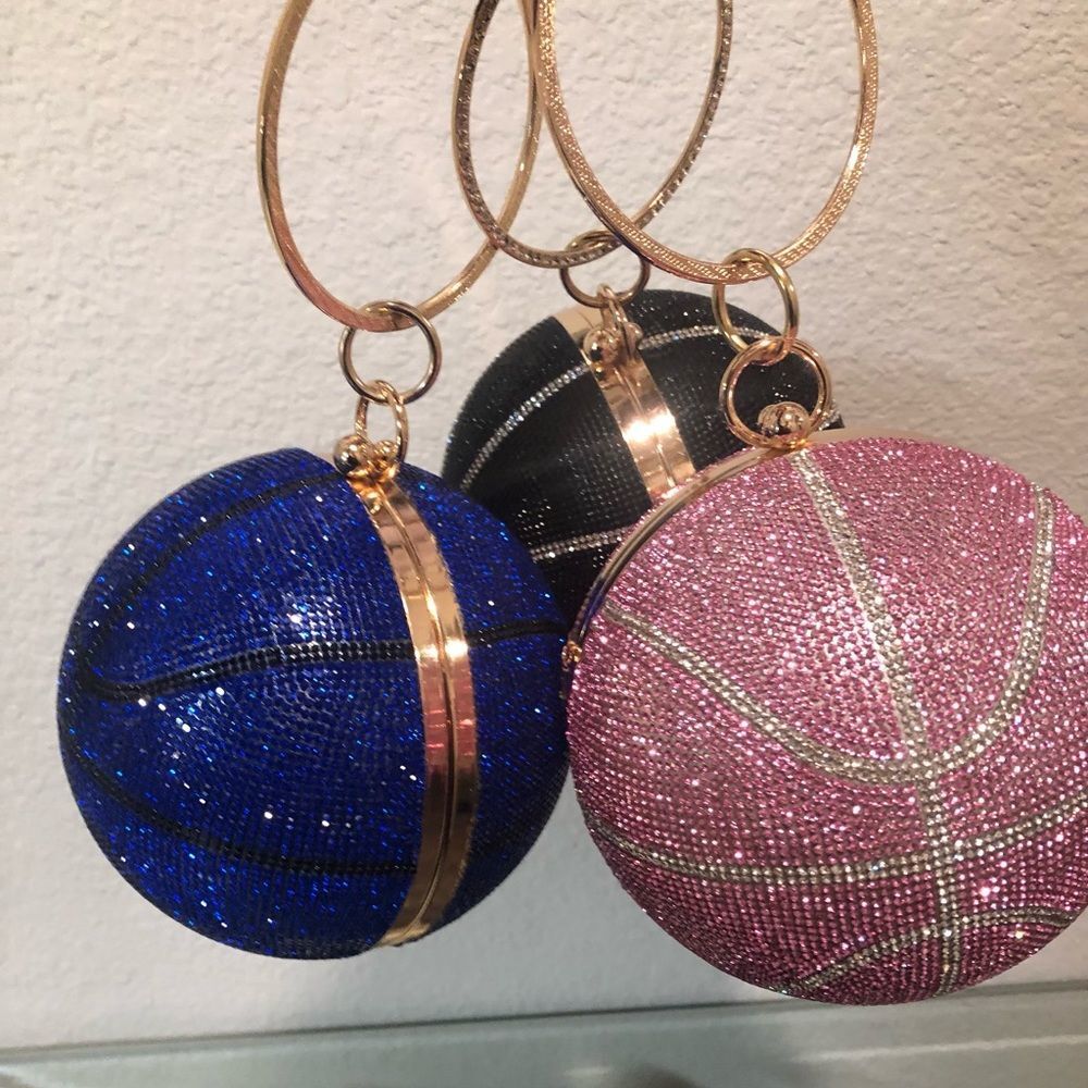 Rhinestone Basketball Clutch Bags - Picture 7 of 8